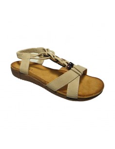 Sandalia cómoda beige Mod 052