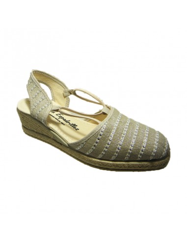 Alpargata gomas cuña plata Isasa 881
