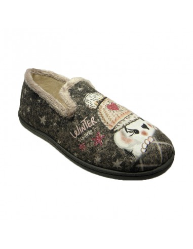 Zapatilla cerrada Plumafles dibujo topo