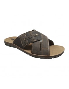 Zueco cruzado hombre cuero