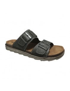 Zueco dos hebillas negro