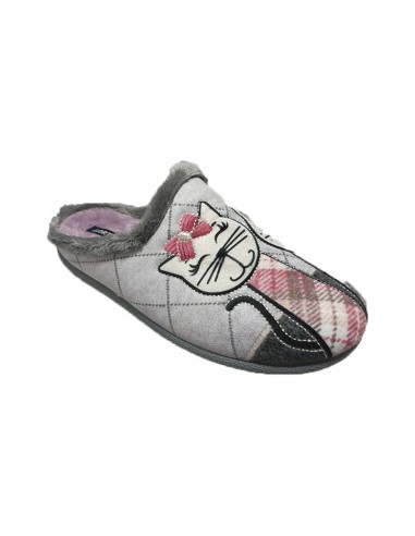 Zapatilla descalza bordado gatos