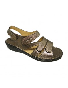Sandalia velcros piel bronce 2