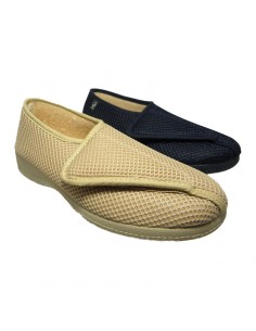 Zapatilla velcro confort ancha